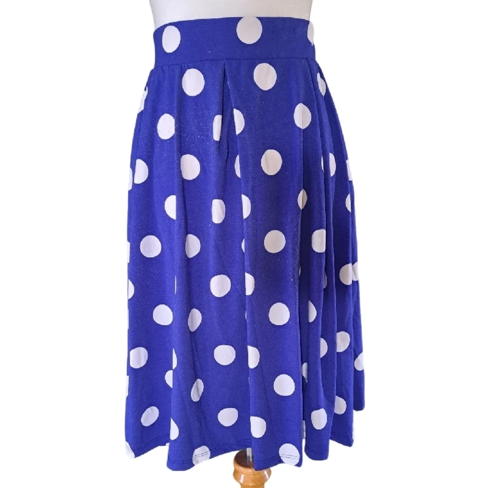 LULAROE POLKA DOT STRETCH SKIRT SZ 2X
